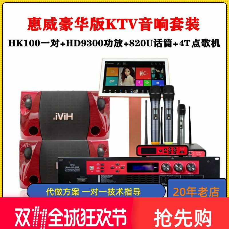 Hivi/惠威HK100卡拉OK音响KTV家用会议10寸高保真音箱舞台套装