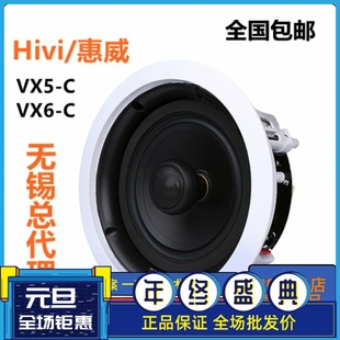 C定阻吸顶喇叭天花店铺音响套装 Hivi VX6 会议同轴音箱 惠威VX5