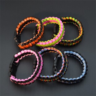 多色迷彩DIY7芯混色手工伞绳编制手链 户外求生手环饰品撞色礼品