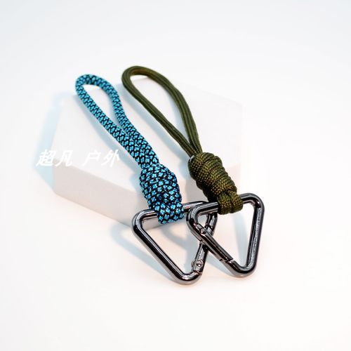 创意饰品卡通色挂绳合金三角扣汽车弹簧钥匙扣手机包包挂饰钥匙圈