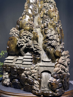 四川小叶桢楠乌木根雕摆件工艺品根雕山水摆件