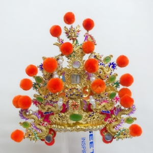 精品漆线雕神明帽皇太子帽太子冠三太子帽太子冠盔