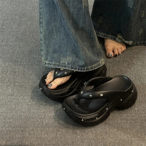 人字拖鞋女夏外穿厚底