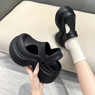 拖鞋女款夏天外穿包头时尚百搭2026新款厚底小个子增高室外凉拖女
