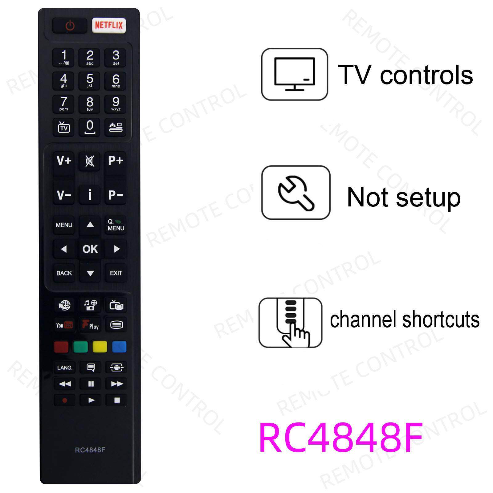 适用于松下乐声 日立电视机遥控器 RC4848F 48HB6T72U 55HK6T74U