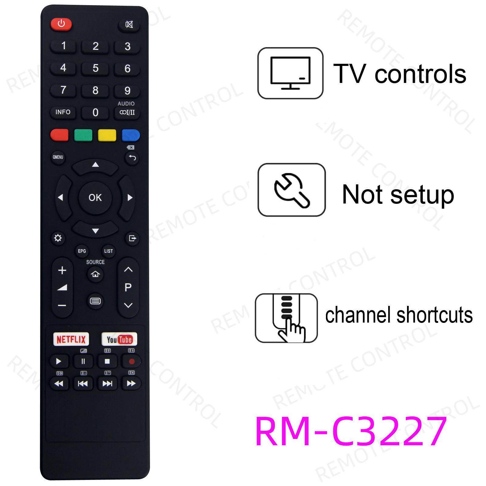 适用于JVC BAUHN KOGAN电视机遥控器ATV55 ATV65UHD  RM-C3227