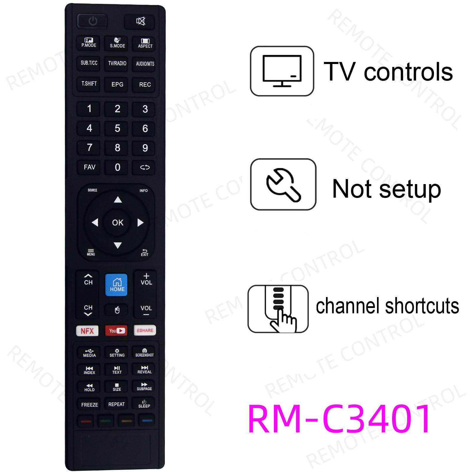 适用于JVC电视机遥控器 RM-C3402 RM-C3401 LT-32N370A