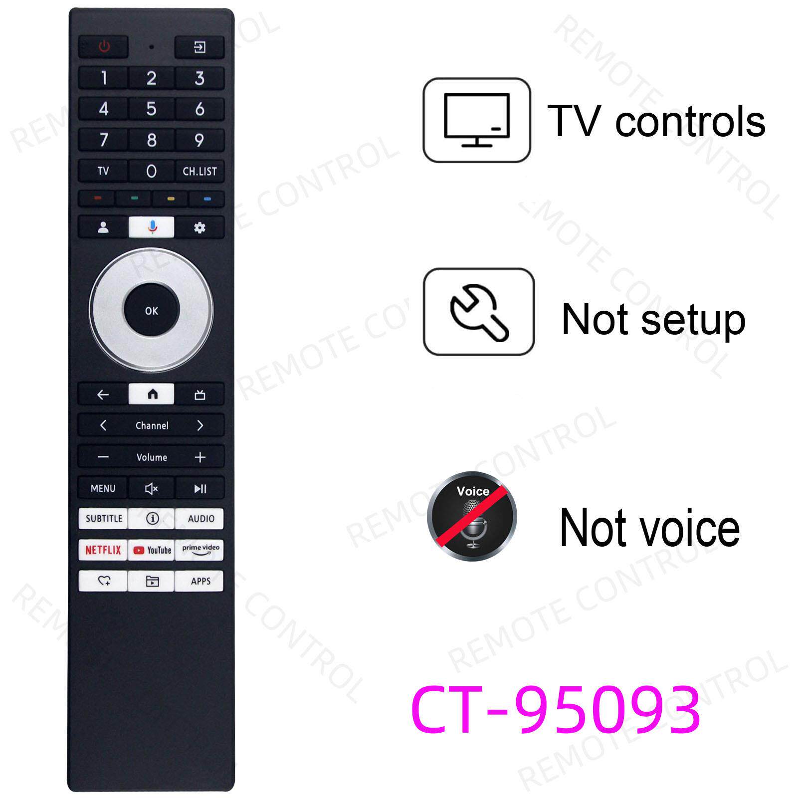 适用于东芝液晶电视机遥控器 CT-95093 CT-95090 ERF3G98T 无语音