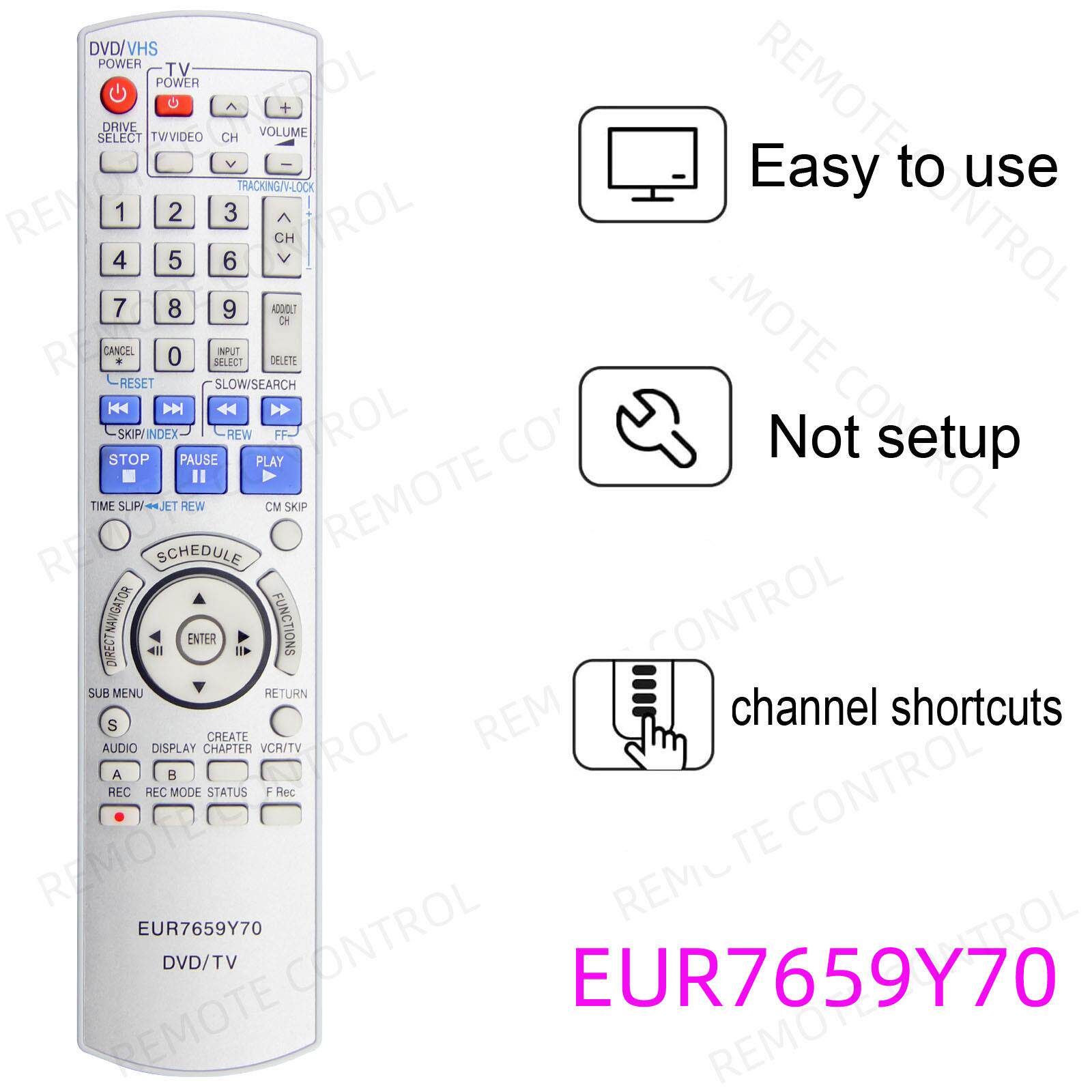 适用于松下电视机DVD遥控器 EUR7659Y70 EUR7662Y30 EUR7631020