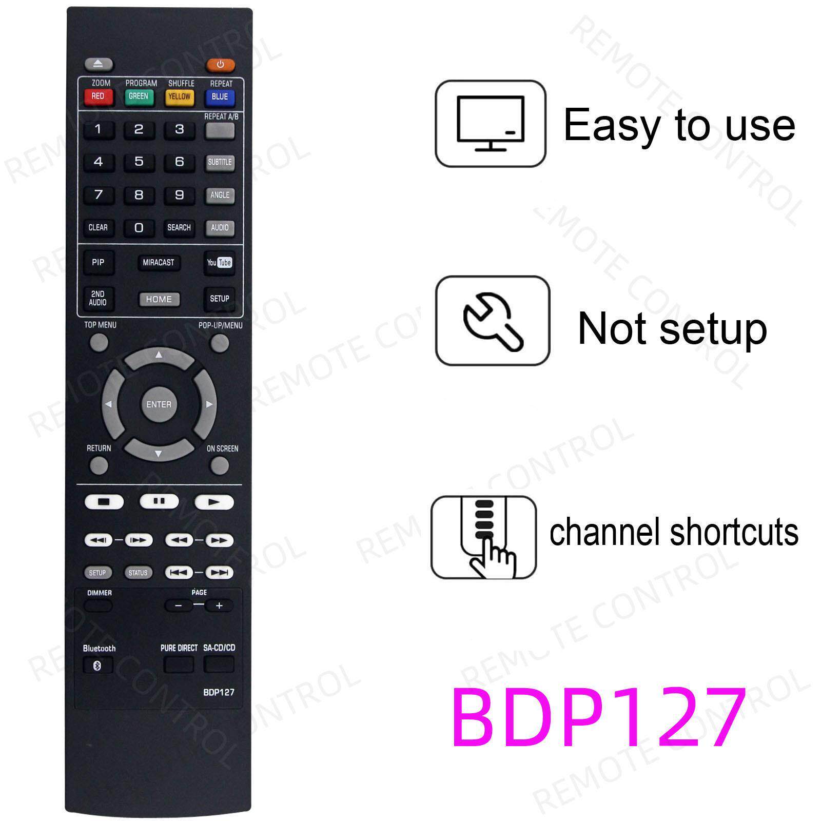 适用于雅马哈蓝光播放器遥控器 BDP127 126 BDP125 BDP129 BDP130