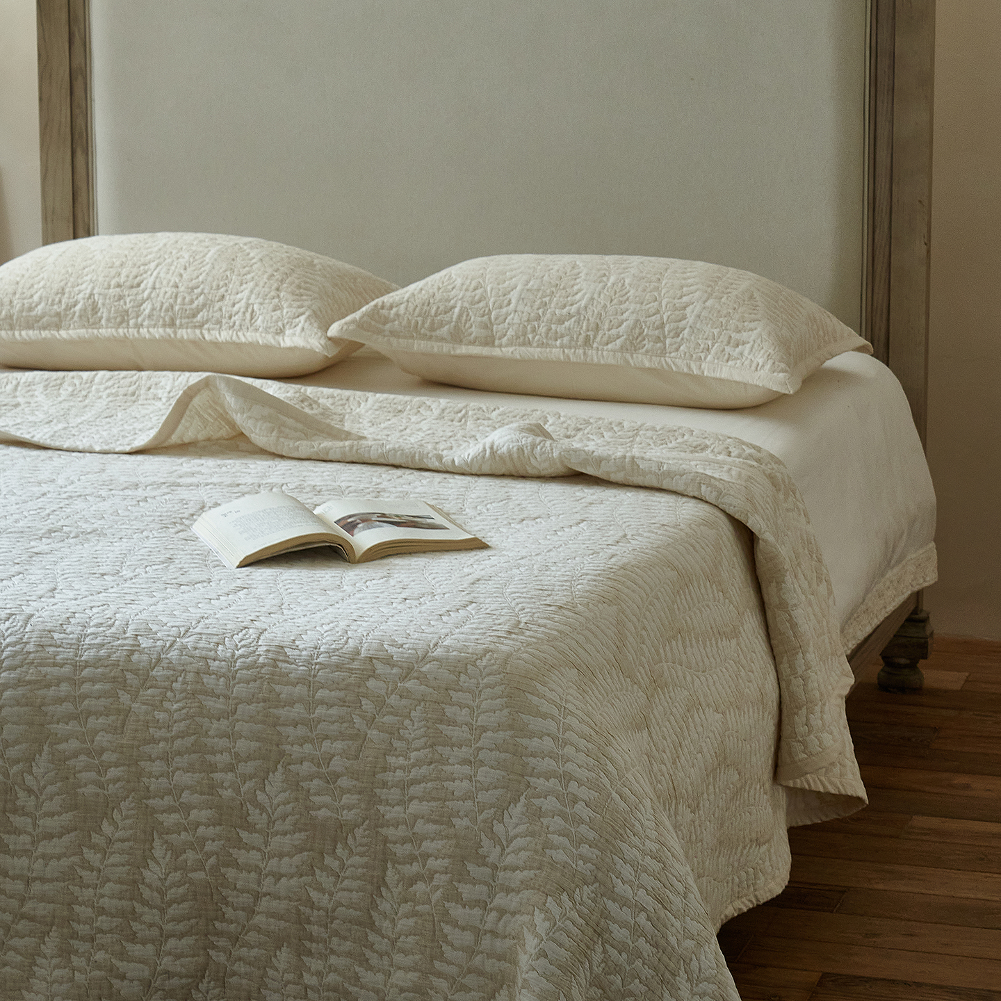 轻奢高级感棉麻床盖三件套