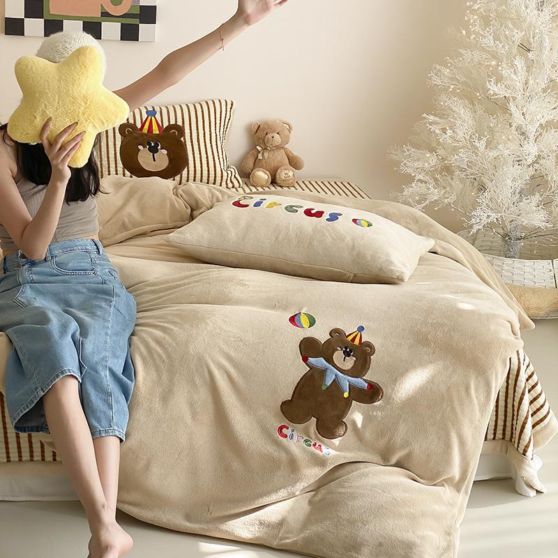 可爱马戏团小熊卡通被套