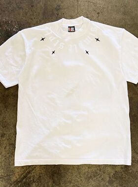 ZELIA 美式痞帅短袖T恤青年男女款夏季ins潮牌街头宽松百搭白色上