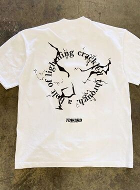 ZELIA 短袖T恤男国潮印花圆领重磅230Gins美式潮流夏季新款休闲半