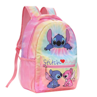 Stitch and Angel 史迪奇书包小学生大容量安琪背包轻便女生粉色