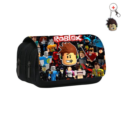 ROBLOX笔袋文具盒游戏周边双层大容量铅笔盒翻盖带拉链印花文具袋