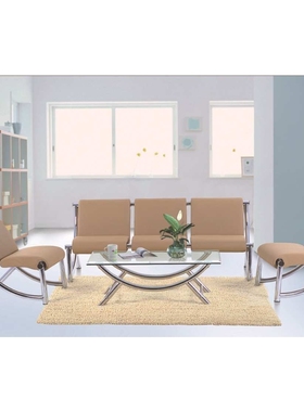 睿金商用银行4S店办公家用橙色皮艺沙发含茶几安吉椅盟sf002盟