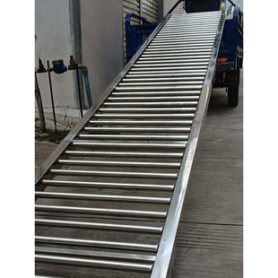 不锈钢卸货神器滑轮滑梯滚筒输送机搬运工具百货柜下货无动力滑道