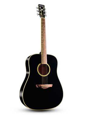 supug GD350 41寸民谣吉他黑色亮光缺角圆角吉它民谣木吉他乐器