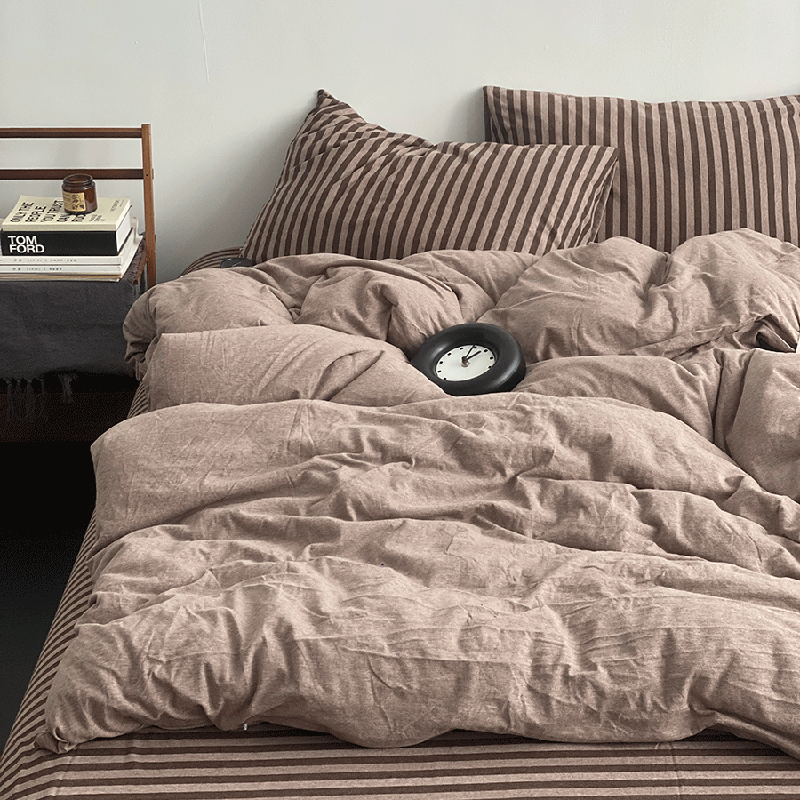 床单四件套条纹纯棉北欧