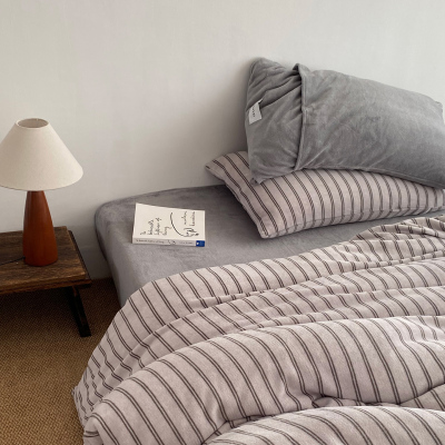 保暖牛奶绒床单四件套珊瑚绒冬季