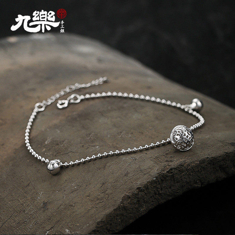 九乐脚链女宫铃银脚链铃铛带延长链细款甜美简约925银送女友饰品在类目 饰品/流行首饰/时尚饰品新, 脚链中 - 来自Buy2taobao.com提供专业的淘宝代购服务