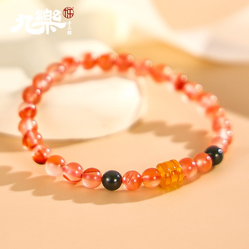 川料南红蜜蜡和田玉彩色手串