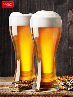石岛水晶玻璃啤酒杯Ktv酒吧酒杯果汁饮料杯欧式生啤酒杯款式6件