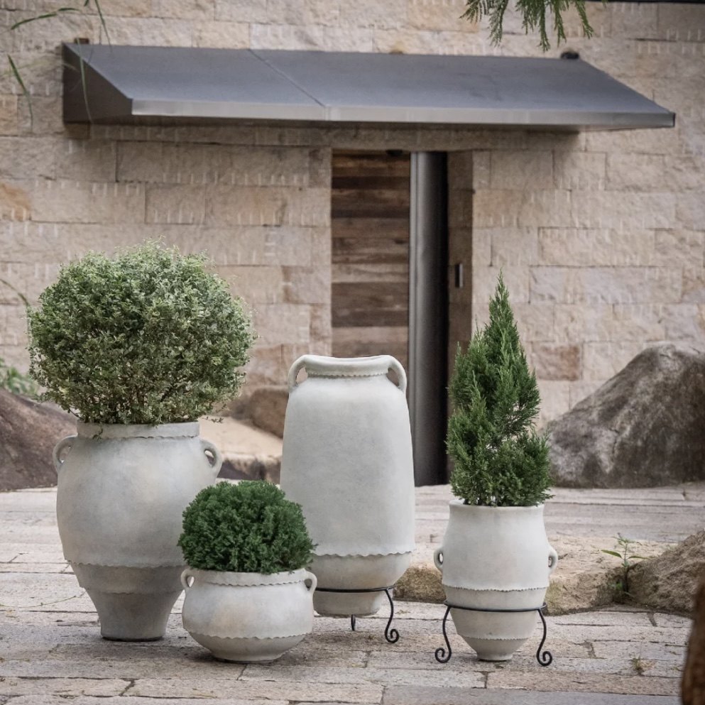 北欧风中古花盆落地花园大厅民宿