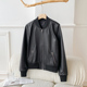 2026新绵羊皮皮衣女短款 棒球服加棉真皮皮衣女机车皮夹克外套