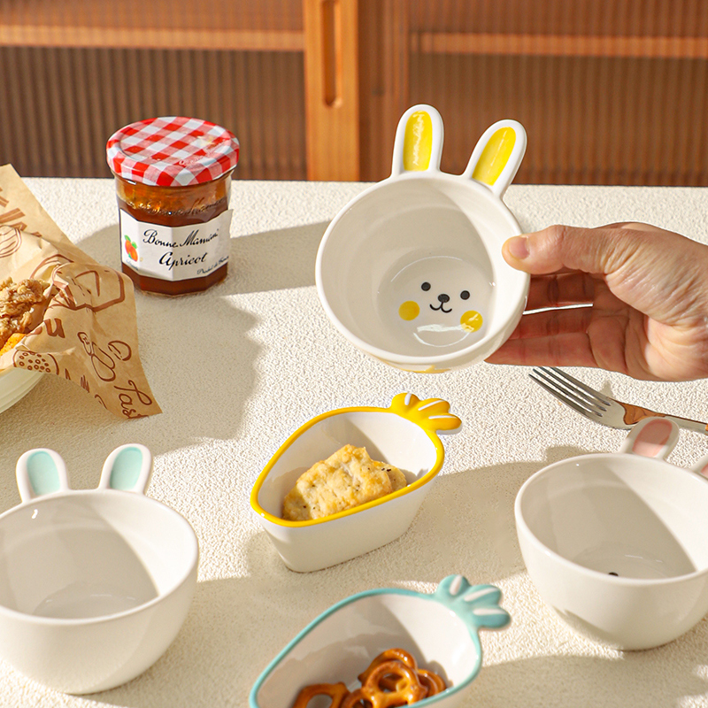 舍里兔子多用陶瓷蘸料碟小菜碟子