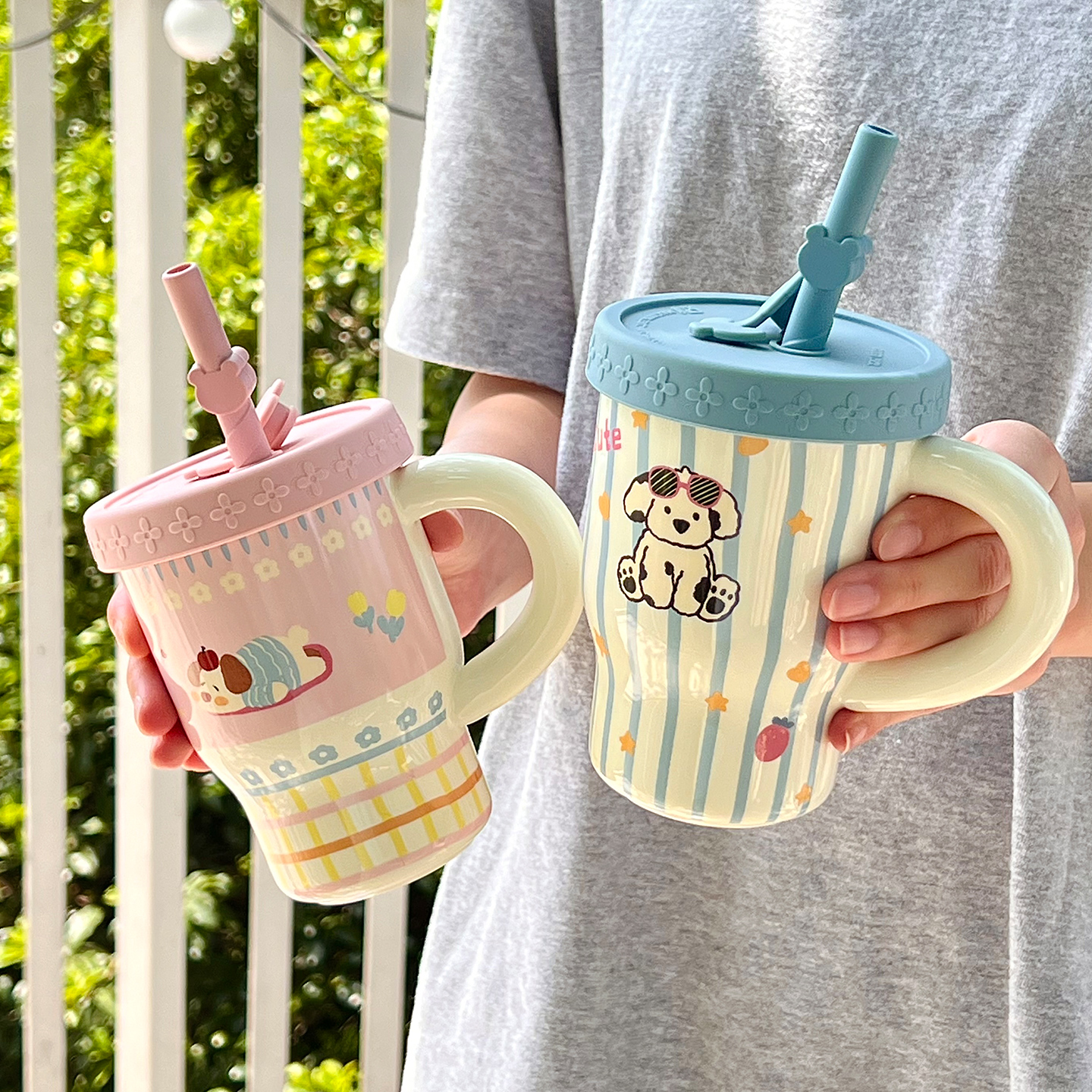 舍里高颜值带盖陶瓷马克杯牛奶杯