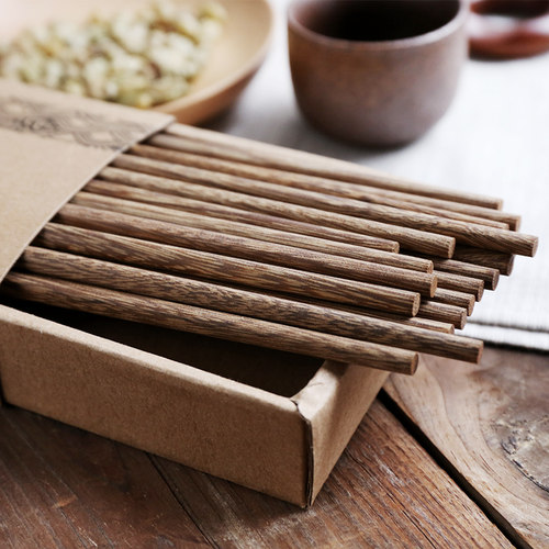 舍里日式天然鸡翅木环保10双筷子