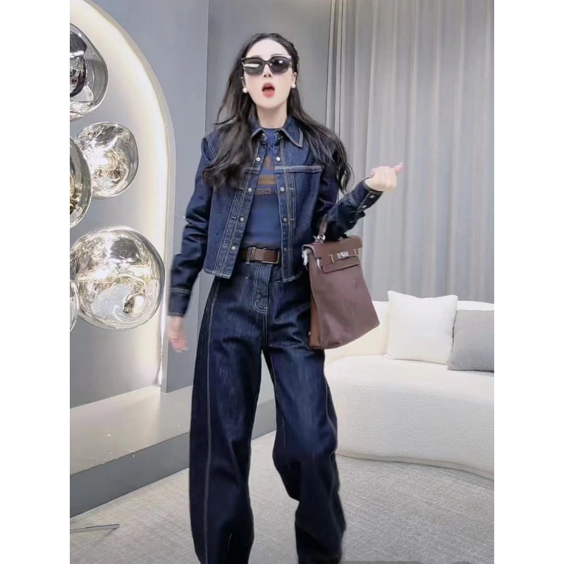 时尚洋气减龄时髦阔腿裤两件套-