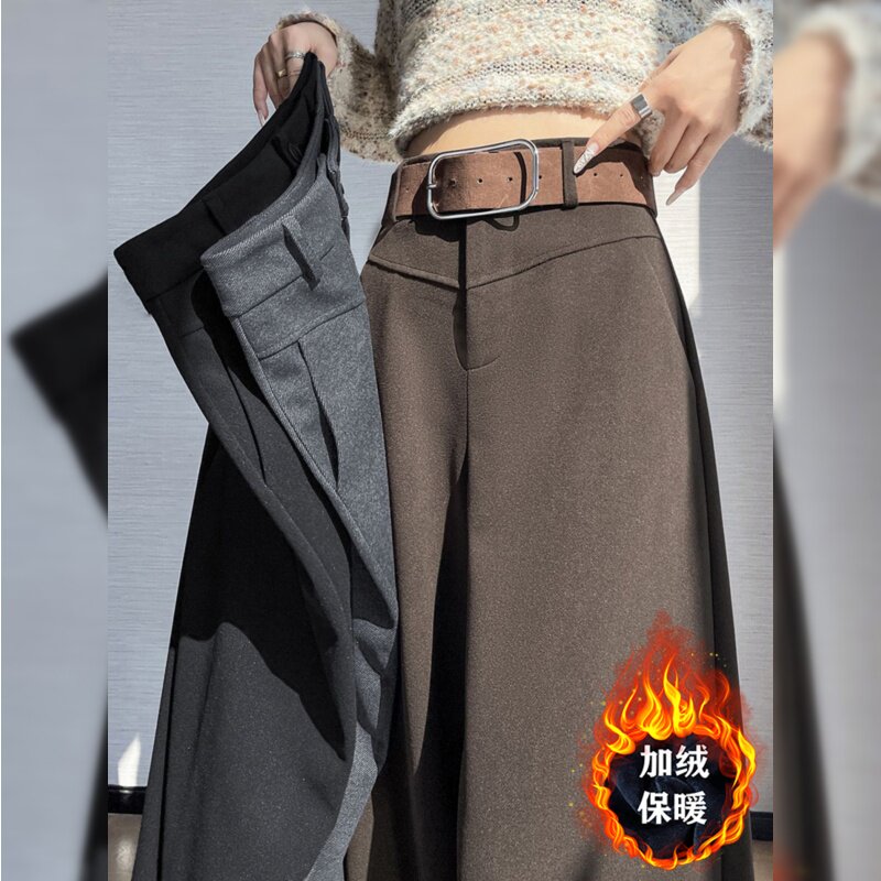 高腰垂感高级感西装裤直筒拖地裤