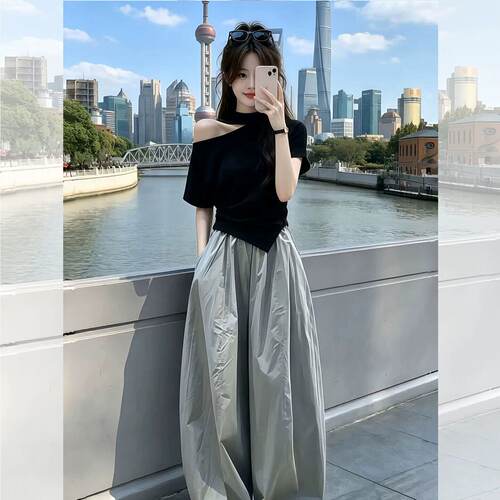 上衣阔腿裤御姐风高级感套装女-