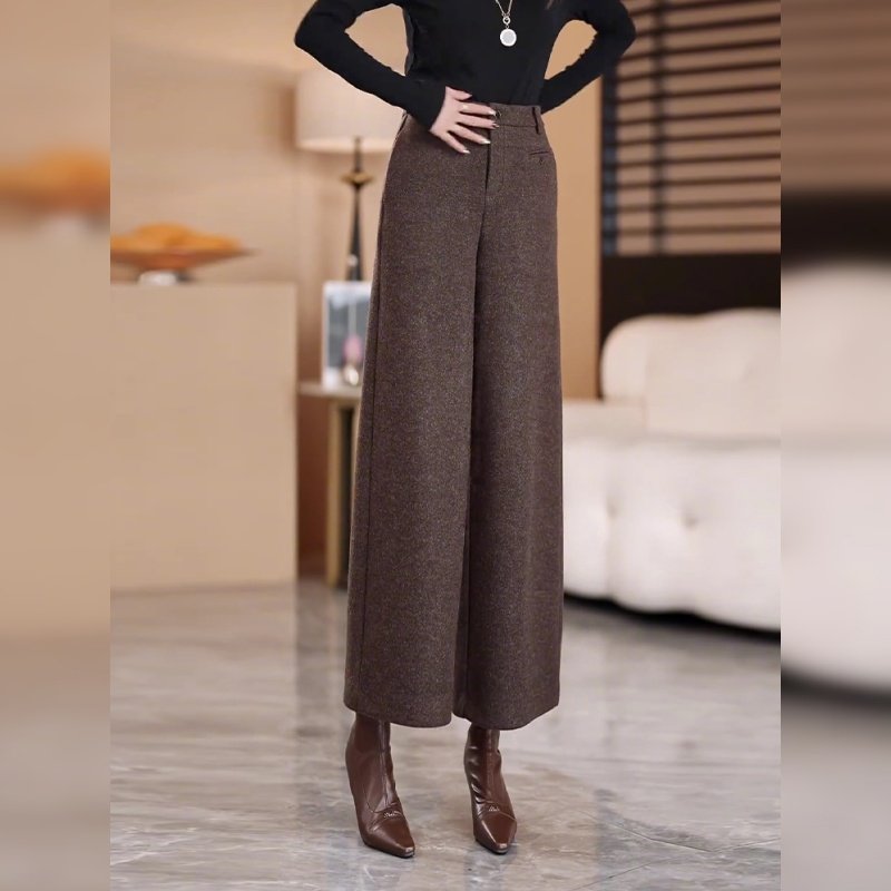 咖啡色阔腿裤女秋冬2025年新款高腰气质加绒加厚宽松九分直筒裤子,女装/女士精品,休闲裤,淘宝优惠券,粉丝福利购,淘宝优惠卷