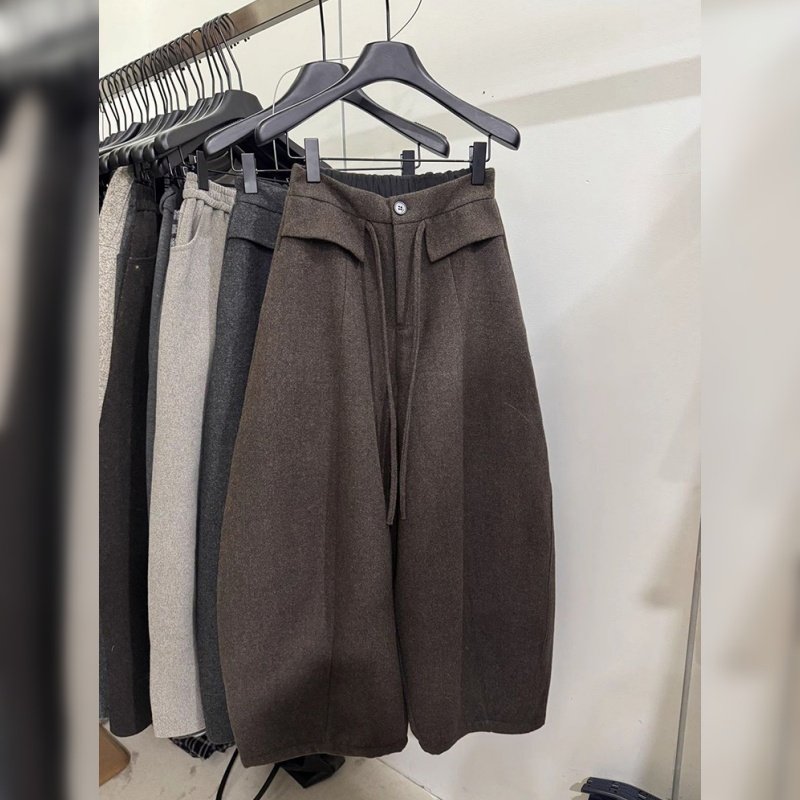 秋冬新款韩系显瘦加绒休闲气球裤