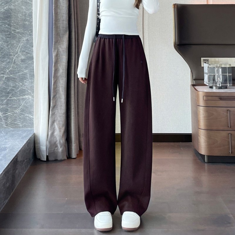 可可紫色弯刀阔腿裤女卫裤高腰撞色直筒裤春秋2026新款运动休闲裤,女装/女士精品,休闲裤,淘宝优惠券,粉丝福利购,淘宝优惠卷