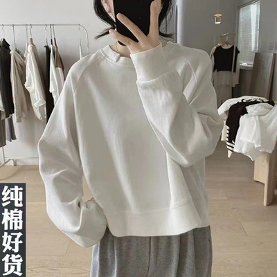 常规款宽松纯棉韩版插肩简约卫衣