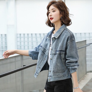 港风复古牛仔短外套女2026春秋季宽松百搭炸街休闲酷潮ins牛仔衣