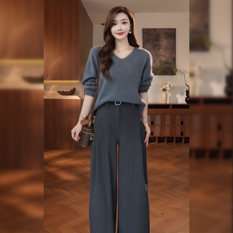 灰色加厚毛呢香蕉裤阔腿裤女秋冬2025新款高腰显瘦保暖软糯弯刀裤,女装/女士精品,休闲裤,淘宝优惠券,粉丝福利购,淘宝优惠卷