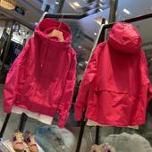 双拉链连帽开衫 韩版 工装 夹克衫 宽松风衣外套女 春秋季 上衣时尚 新款