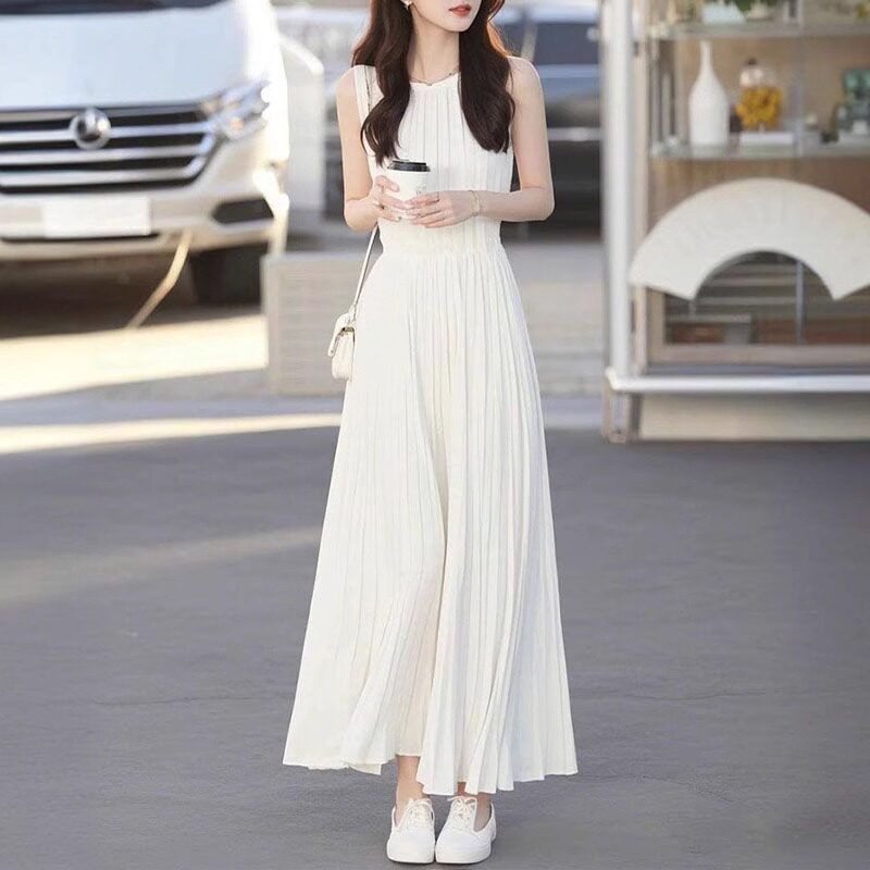 气质高级感无袖背心收腰显瘦长裙