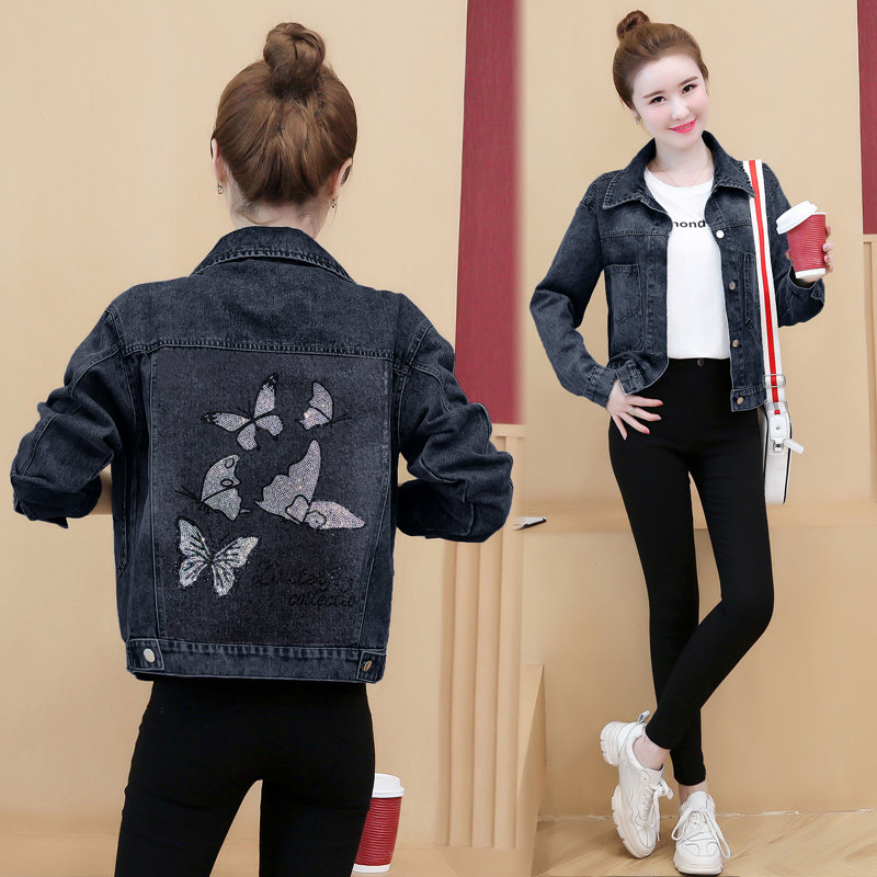 欧洲站2026秋季新款宽松黑色原宿外套ins复古网红大码牛仔外套女