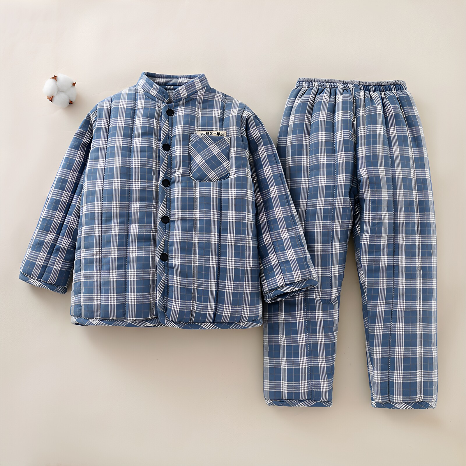儿童手工棉衣套装男童女童冬季加厚棉袄棉裤宝宝棉花棉服两件套
