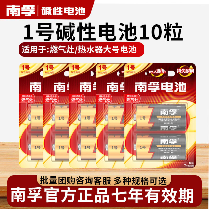 南孚碱性1号D型大号热水器电池图片