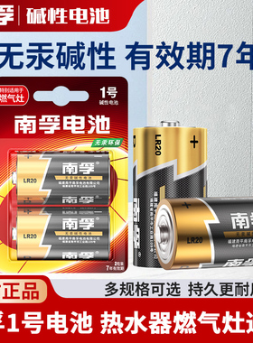 南孚1号4节电池D型一号大号碱性LR20热水器煤气灶用液化气专燃气炉灶用天然气电池燃气手电筒干电池4粒批发