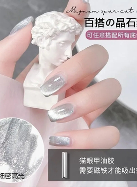 网红爆闪万能猫眼2024年新款指甲油胶碎钻晶石美甲店专用光疗胶
