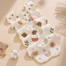 纯棉纱布口水巾宝宝新生儿六层加厚吃饭围嘴360旋转吸水防污围兜